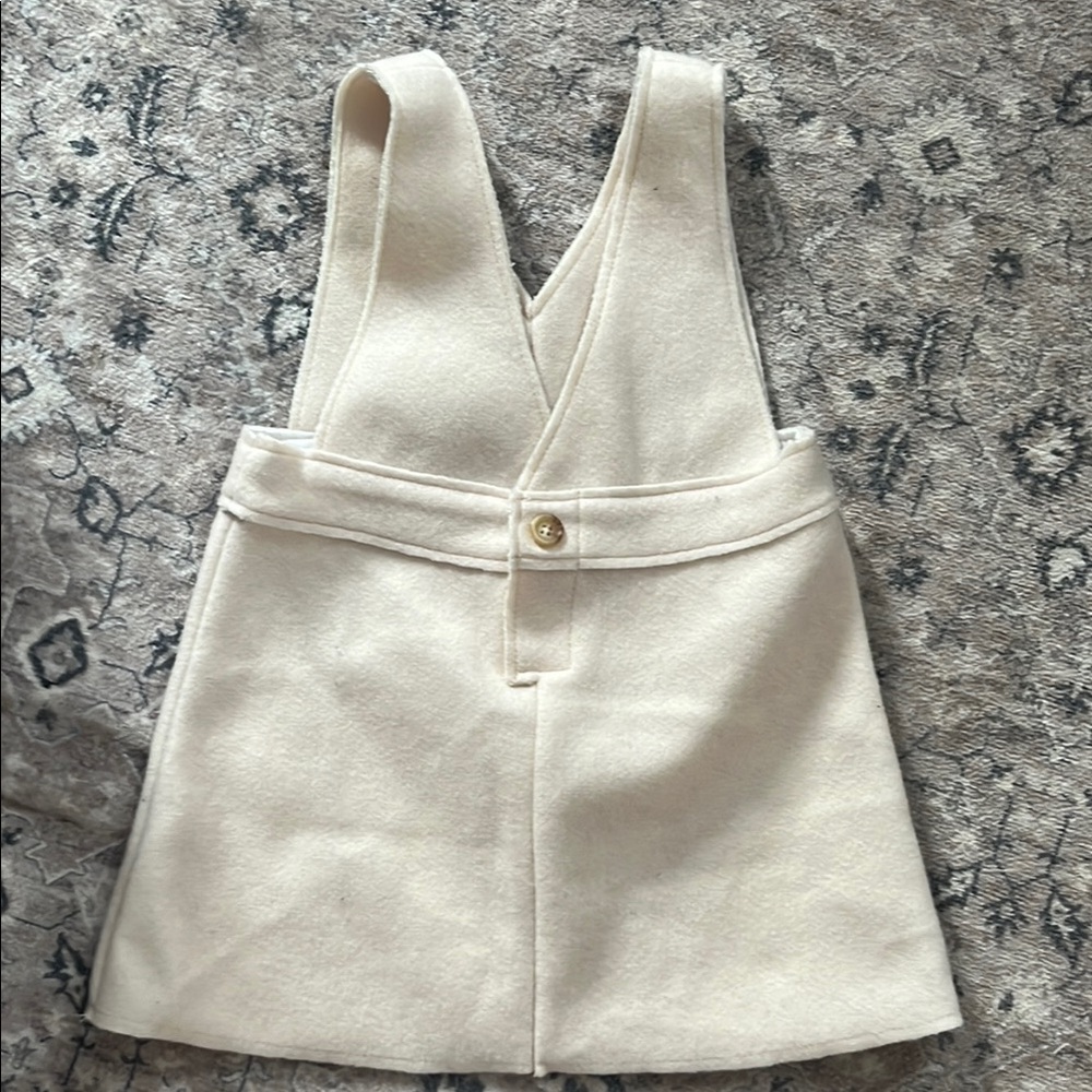 Girls Cream Sleeveless Jumper Dress